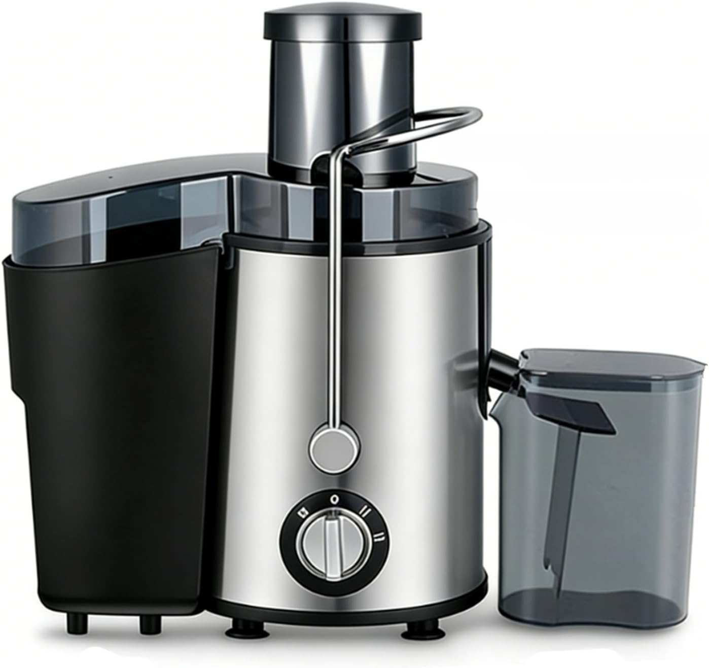 Juicer Machine, 600W Centrifugal Juicer Extractor with Wide Mouth 7 CM Feed Chute for Fruit Vegetable, Easy to Clean, Stainless Steel, 3-Speed Settings & 95% Juice Yield