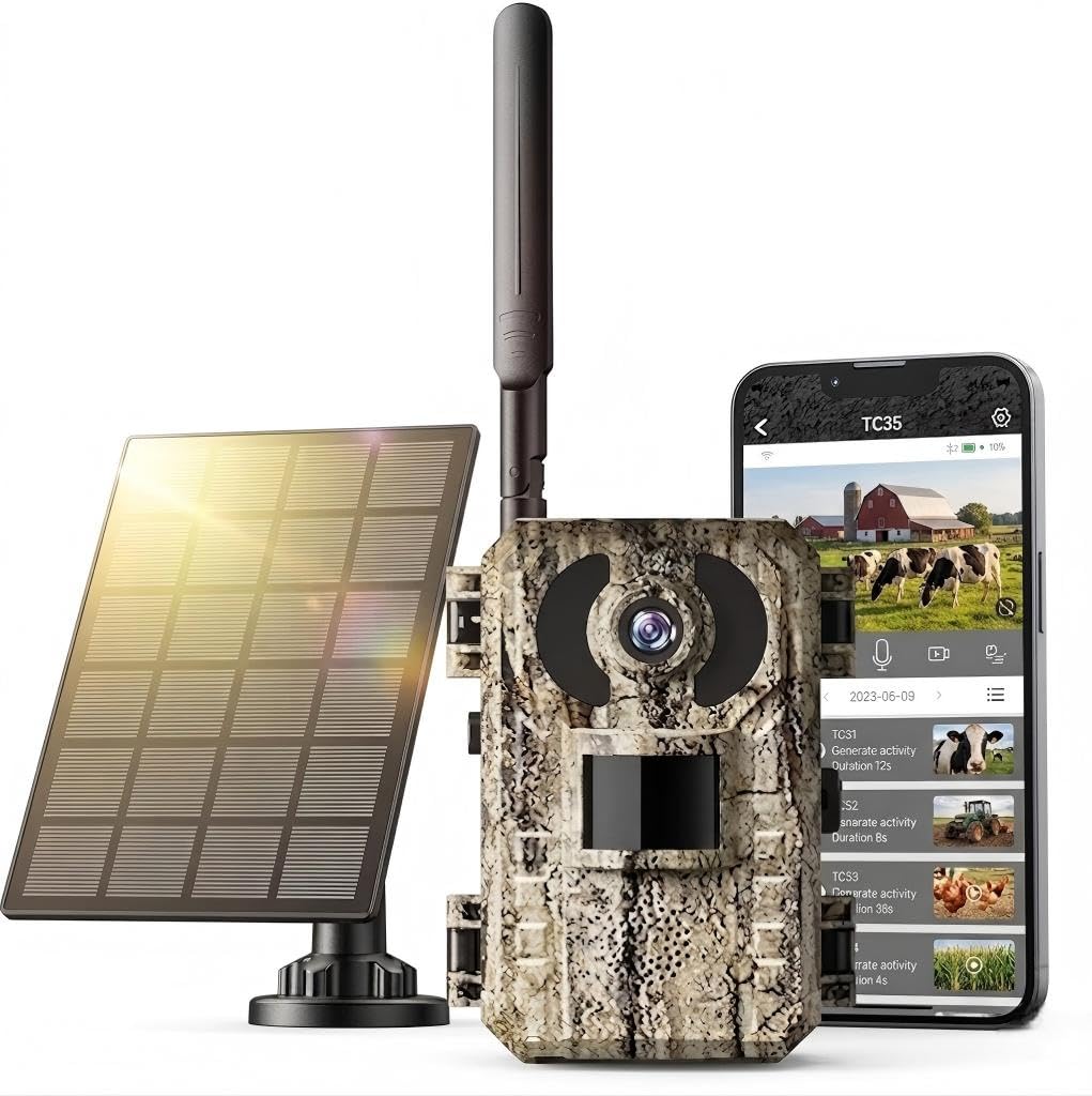 Caméra de chasse solaire 4G sans WiFi étanche IP65 avec objectif grand angle 120°