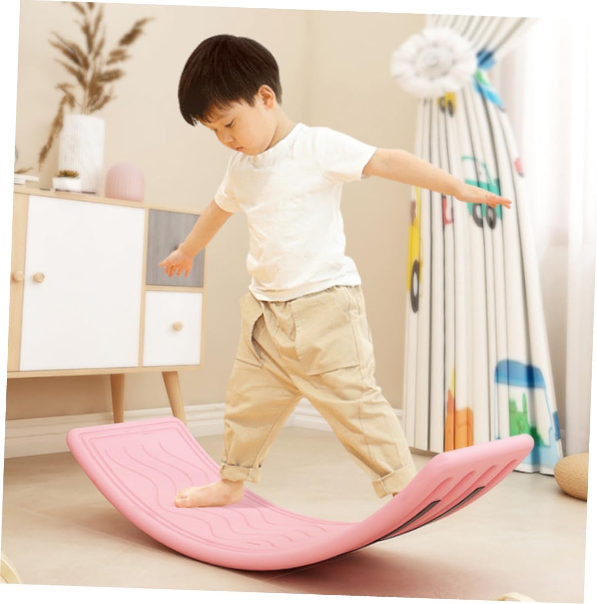 Boy Girl Outdoor Balancing Board Boy Girl Sensory Seesaw Toy for Fitness Fun Plastic Wobble Board for Teamwork Creative Play for Boy Girl Indoor Outdoor Activities
