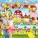 Farm Birthday Decorations Farm Animal Theme Birthday Party Supplies Include Barn Animal Balloons Backdrop Banner Cake Topper Tablecloth Honeycomb Centerpieces for Farm Theme Party Decor (Farm Animal)