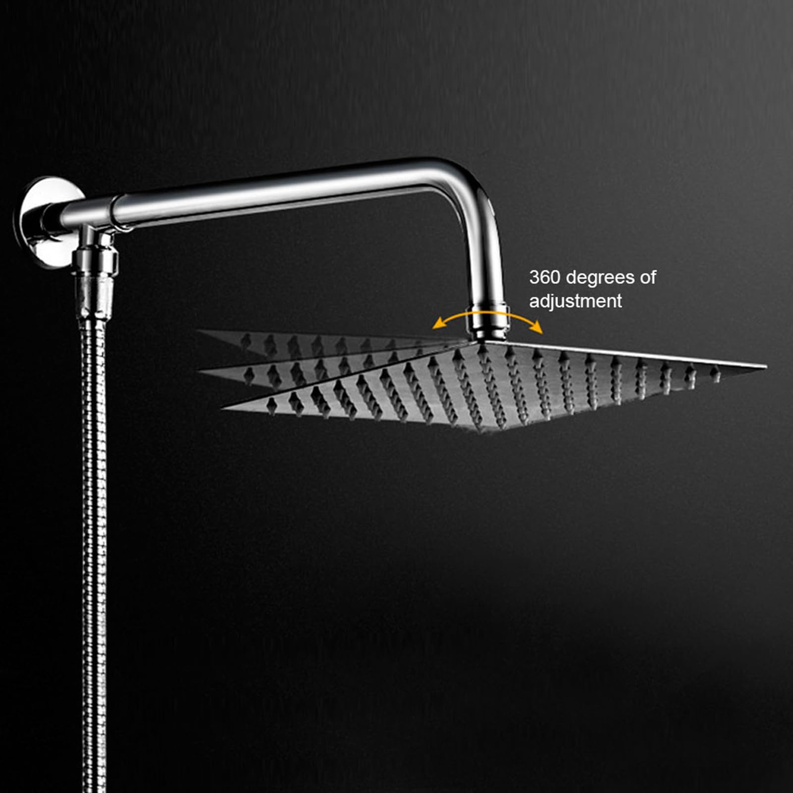 Rociador de Ducha de Pared 25cm Acero Inoxidable Lluvia (Juego de