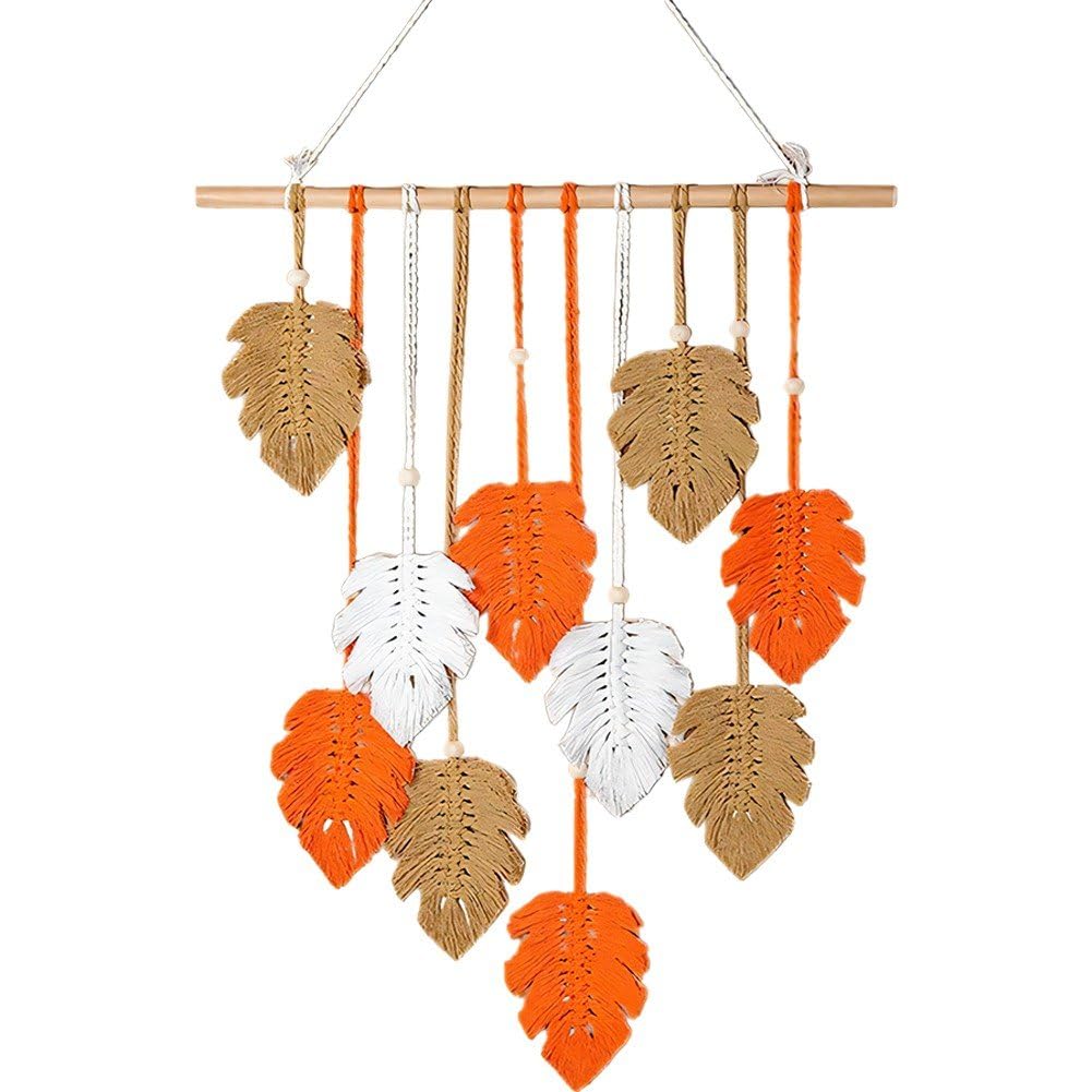 Tapiz de hojas de macramé para colgar en habitaciones y despachos