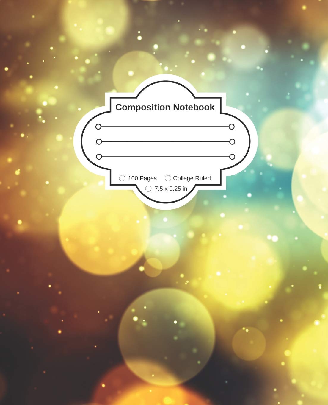College Ruled Composition Notebook: Gold Blur Light Photography Cover (School Exercise Books)