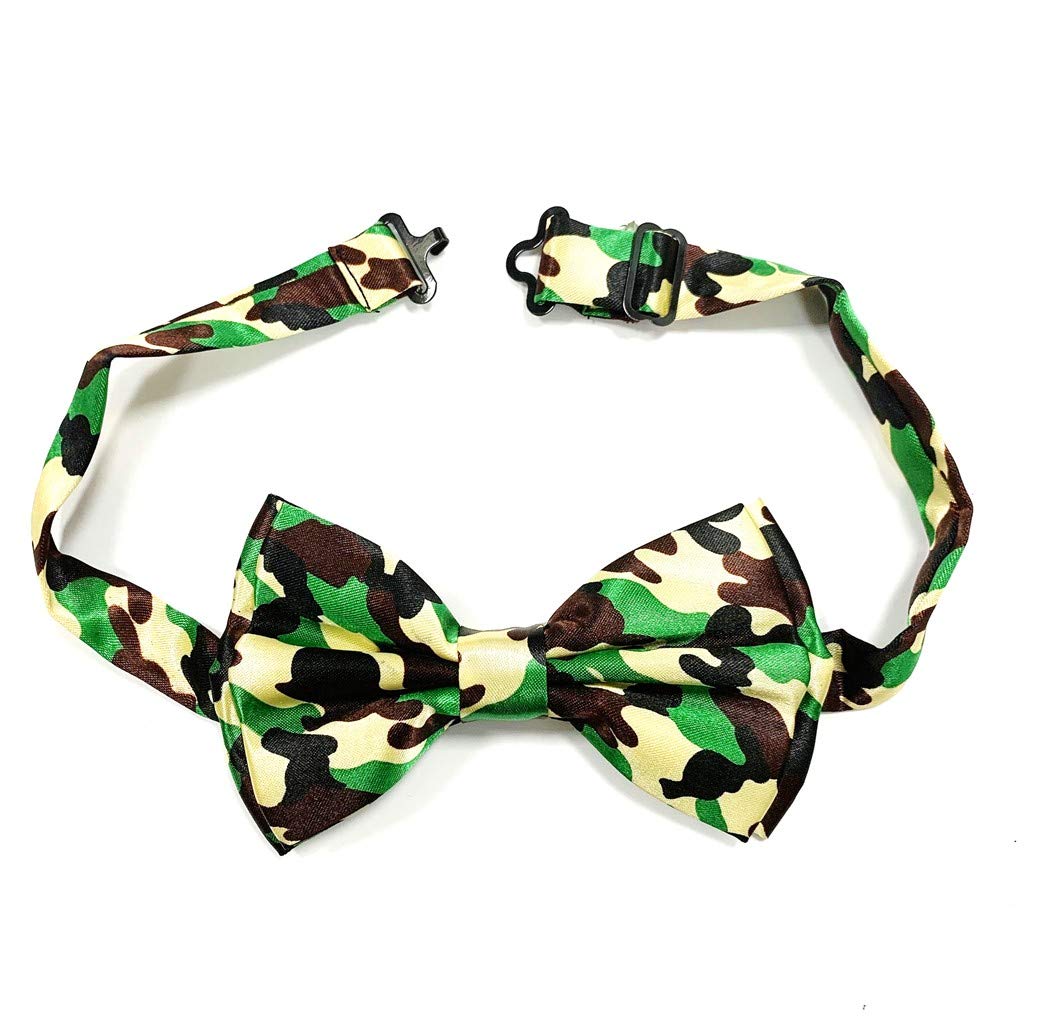 Stylex Unisex Army Colour Satin Mens Pre Tied Plain Pattern Bow Tie Wedding Party Prom Dress Necktie Ties (Army)