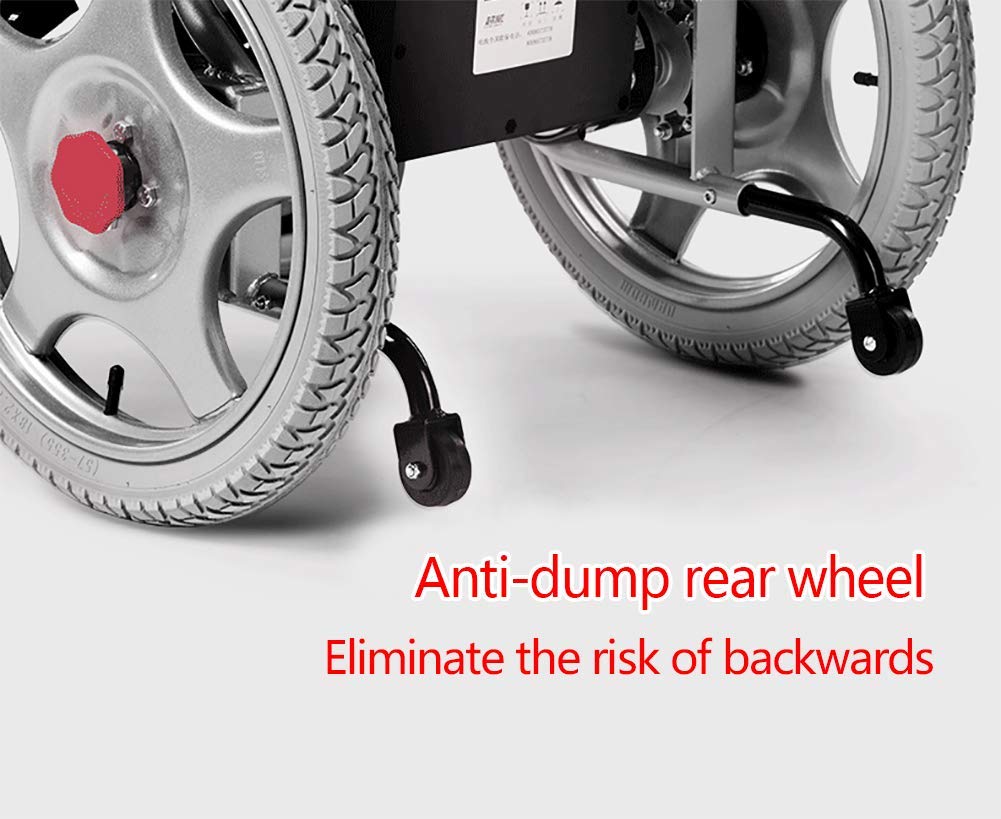 Sedia a rotelle elettrica per impieghi gravosi, Pieghevole, Pieghevole e Leggera, Portatile Powerchair con Cintura di Sicurezza, Alimentazione elettrica o manipolazione Manuale, sc