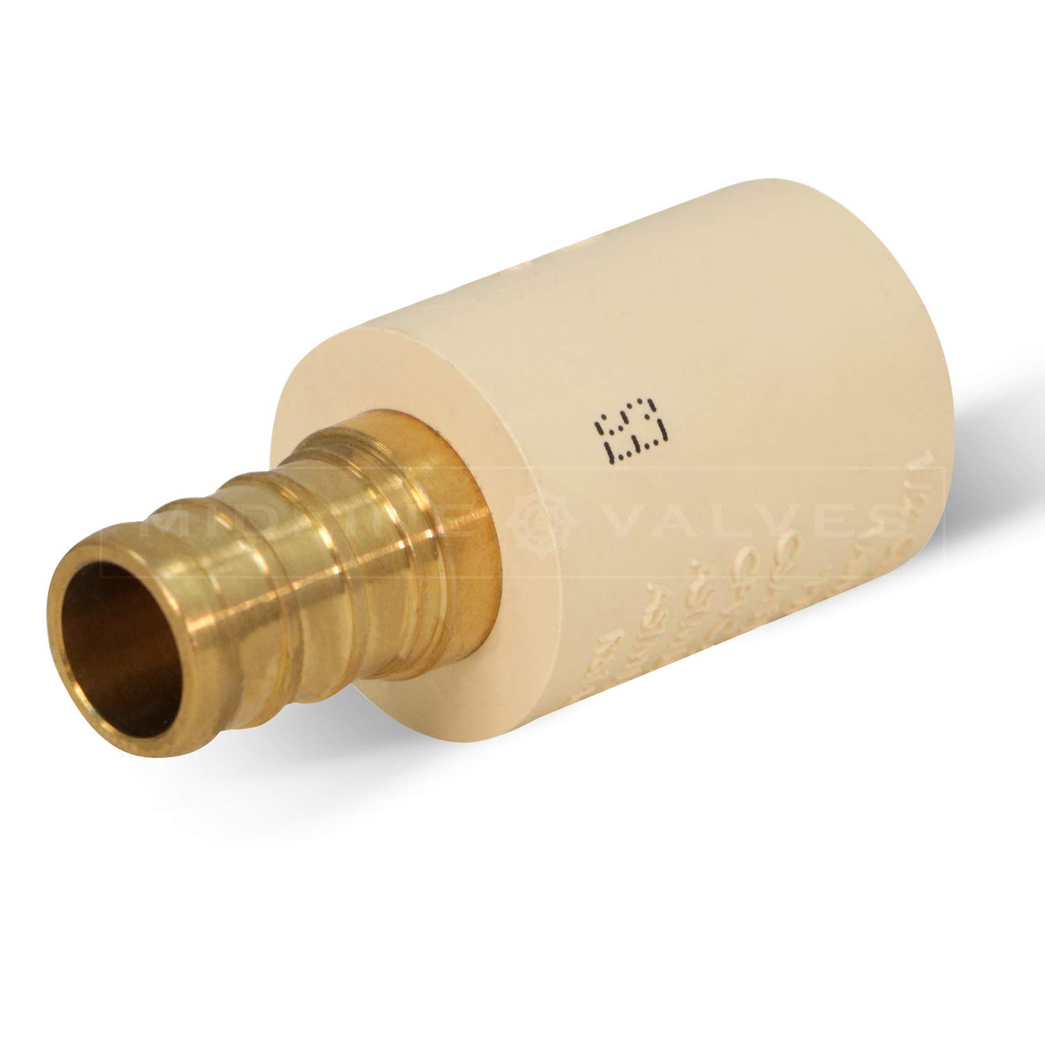 Midline Valve CSDQQG034-OM-5 Lot de 5 raccords de tuyau en laiton sans plomb PEX cannelé x CPVC 3/4"