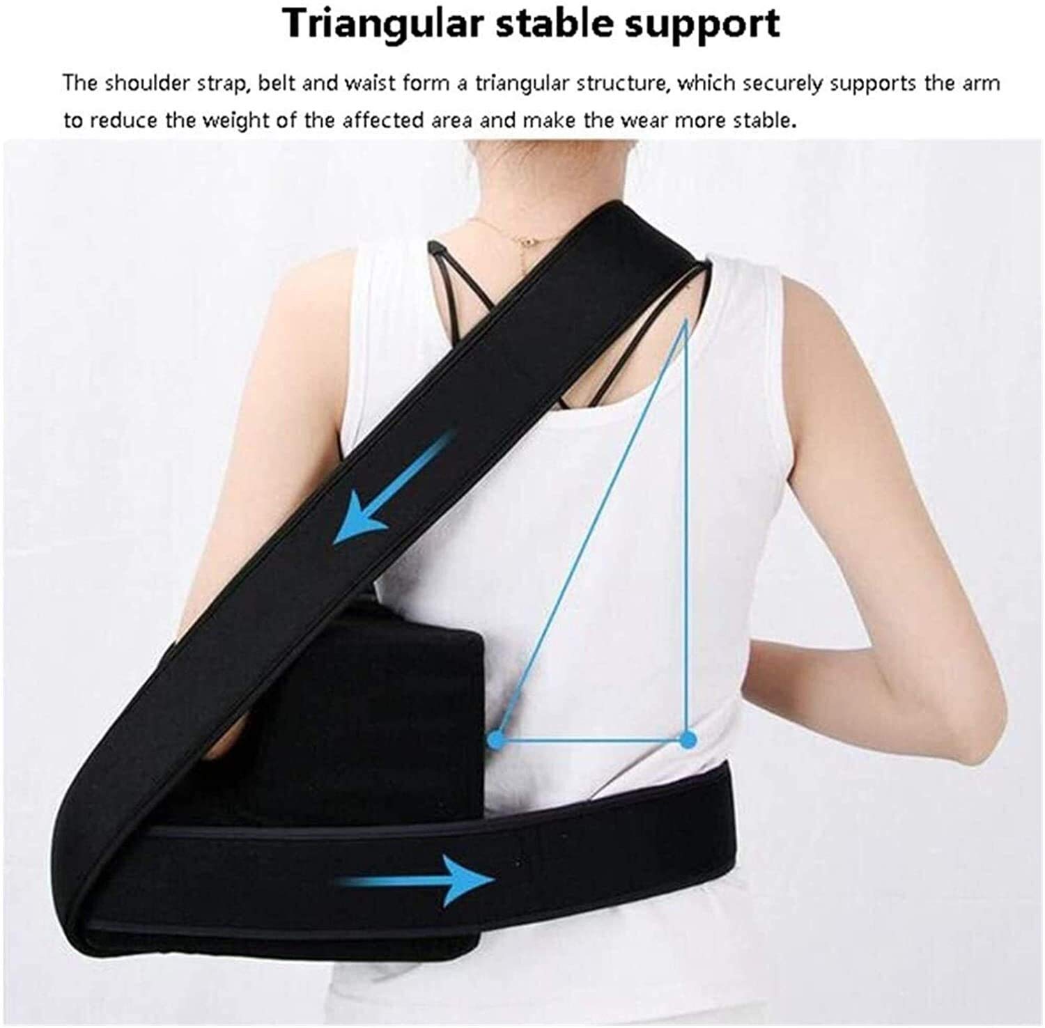 Cabestrillo portátil para Brazo, inmovilizador de Hombro Ajustable, Soporte para Manguito rotador, Soporte para Hombro, Almohada de abducción para Brazo Izquierdo Derecho, Reduce el Dolor/f