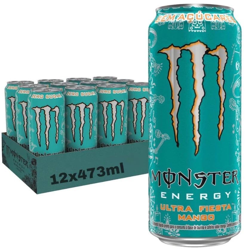 Pack de Monster Mango Loco Ultra Fiesta Zero Açúcar 473ml - Unidade 6 unidades