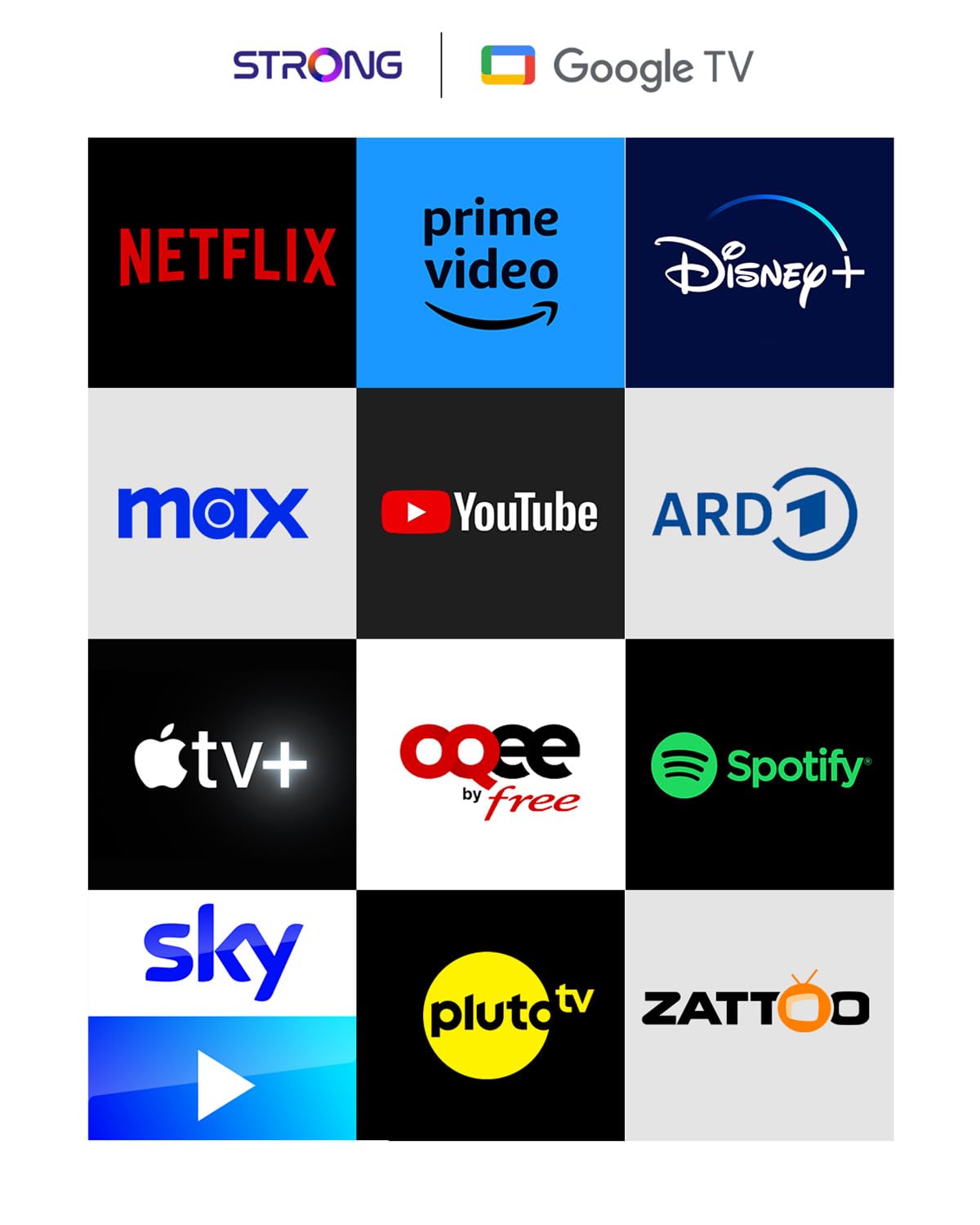 STRONG SRT41 Google TV Stick 4K UHD, Android 11, Wi-Fi, Chromecast Integrato, Assistente Vocale Google, HDR10+, Dolby Audio & Dolby Vision, Netflix, Prime Video, YouTube, Disney+
