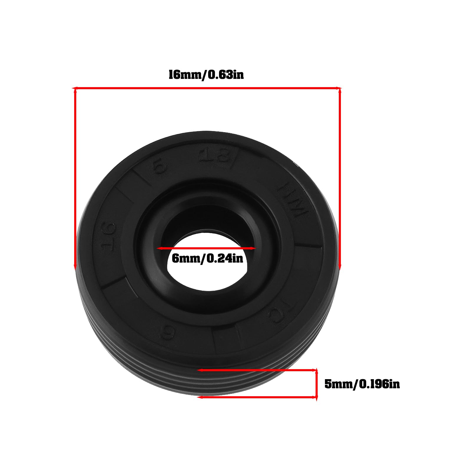 EMSea 4pcs TC Oil Seal Shaft Gasket 6x16x5mm NBR Nitrile Rubber Gasket for Automobile Crankshafts Camshafts Differentials Shock Absorbers - Image 4