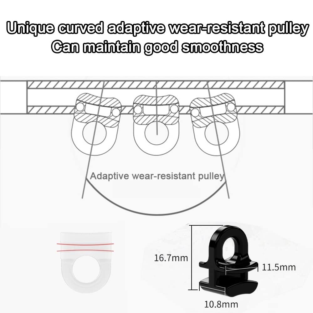 Rail De Rideau De Plafond, Rail Pour Rideaux Séparateur De Pièces, Tringle À Rideaux À Montage Au Plafond Ou Au Mur Pour Un Espace De 1 À 6 M De Large(White-Wall,2.8m(2 * 1.4m))