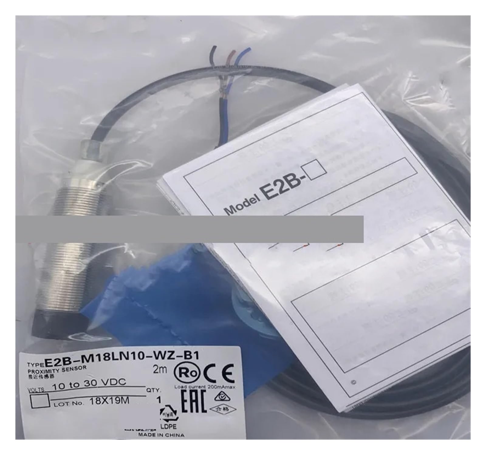 XDDQWSWA 3PCS Proximity switch E2B-M18LS08-WP-B2 E2B-M18KS08-WZ-C1 E2B-M18LN16-WP-B2 E2B-M18KN16-WP-B1(E2B-M18LN16-WP-B2)
