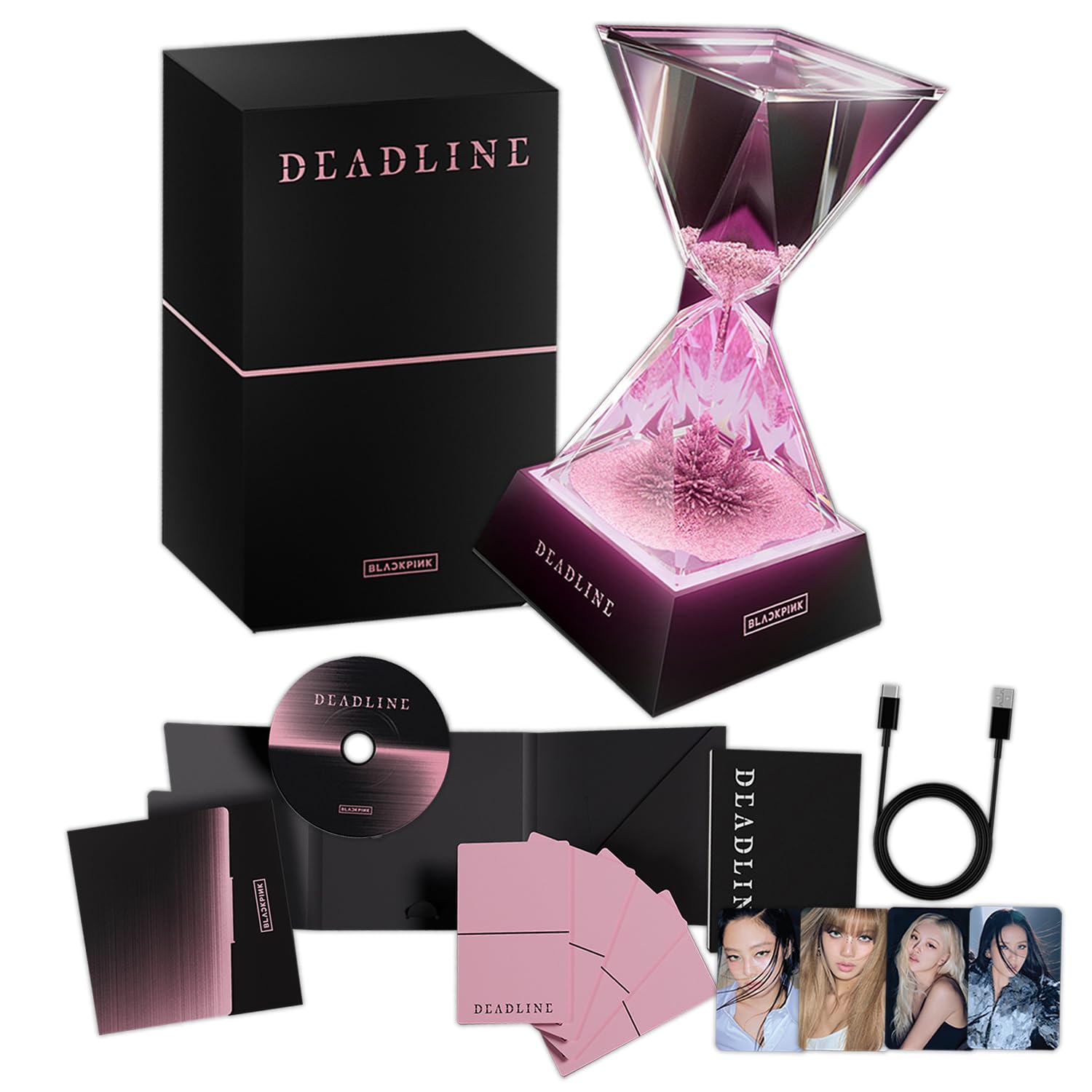 DEADLINE 3rd MINI ALBUM MOOD LIGHT Ver. Package Box + Mini User Guide + USB-C to A Cable + 2 Pin Badges + 4 Extra Photocards Official K-POP Sealed Album