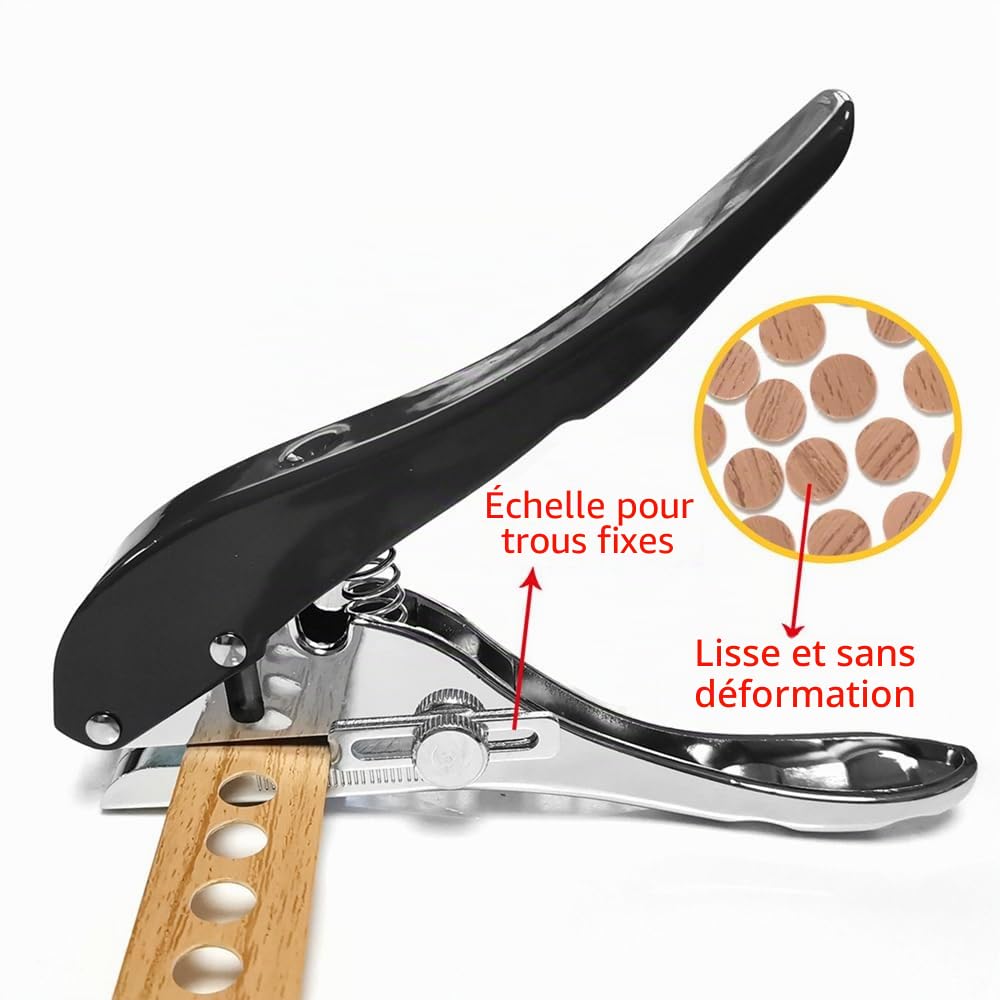 Perforatrice à trou unique – Perforatrice à main robuste pour cartes, plastique, carton, outil de bricolage, trous de 10 mm (noir)
