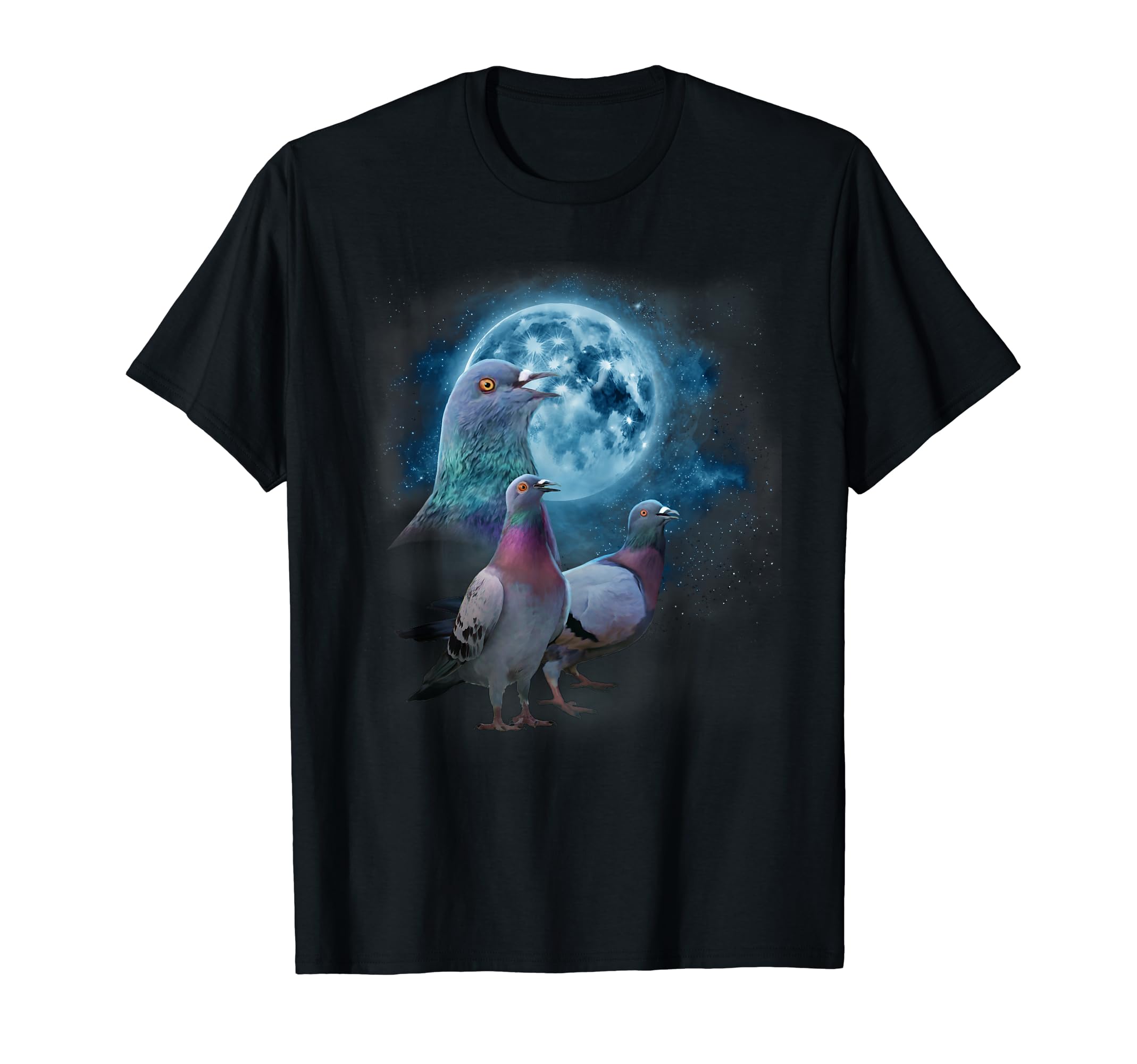 Funny Pigeon Shirt Funny Pigeons Howling at the Moon T-Shirt