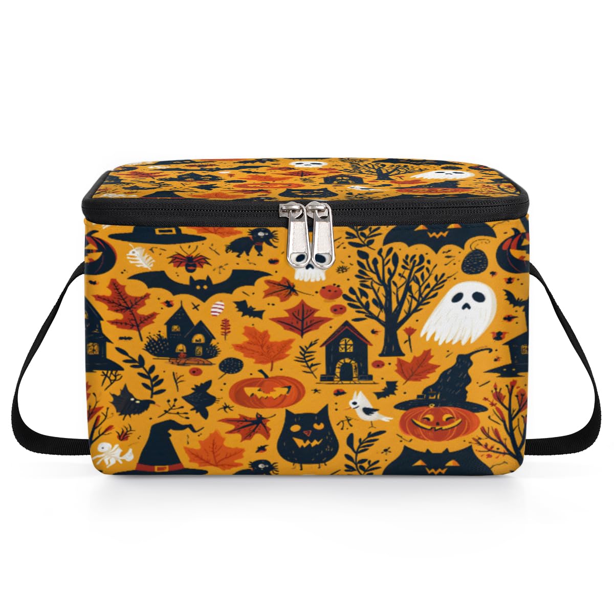 GzLeyigou Halloween Party Decor Lunch Bags for Women Men 9 Cans, Hot & Cold Food Delivery Bag Insulated Grocery Bag Insulated Lunch Box Cooler Bag for Office Work Picnic Beach