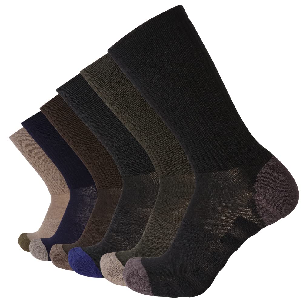 EnerWear 4 Pack Women's Merino Wool Outdoor Hiking Trail Crew Sock