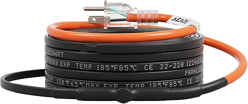 Miniatura 46 de VEVOR Cable de calefacción de tubería autorregulable, cinta térmica de 3 pies y 5 W/pies para protección contra congelación de tuberías, cable