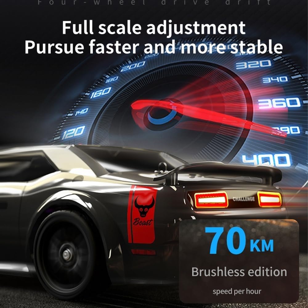 Auto telecomandata SG216MAX con motore brushless, auto RC Drift da 70 km/h, veicolo da corsa fuoristrada 4WD 2,4 GHz in scala 1:16, regalo per adulti, 3 batterie