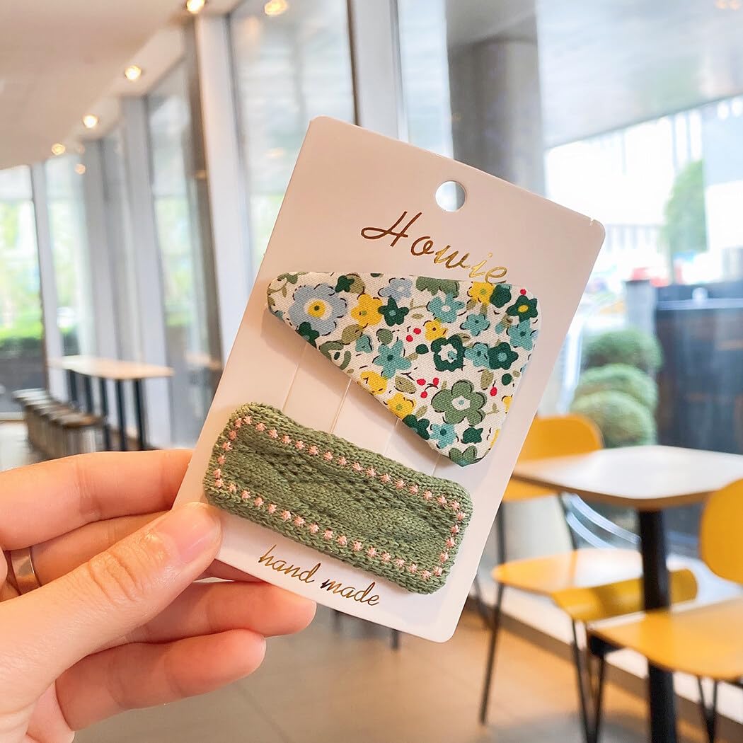 Dreieckige rechteckige Haarspangen, Haar-Accessoires, Schnapp-Haarspangen, Blumenmuster, 10 Stück