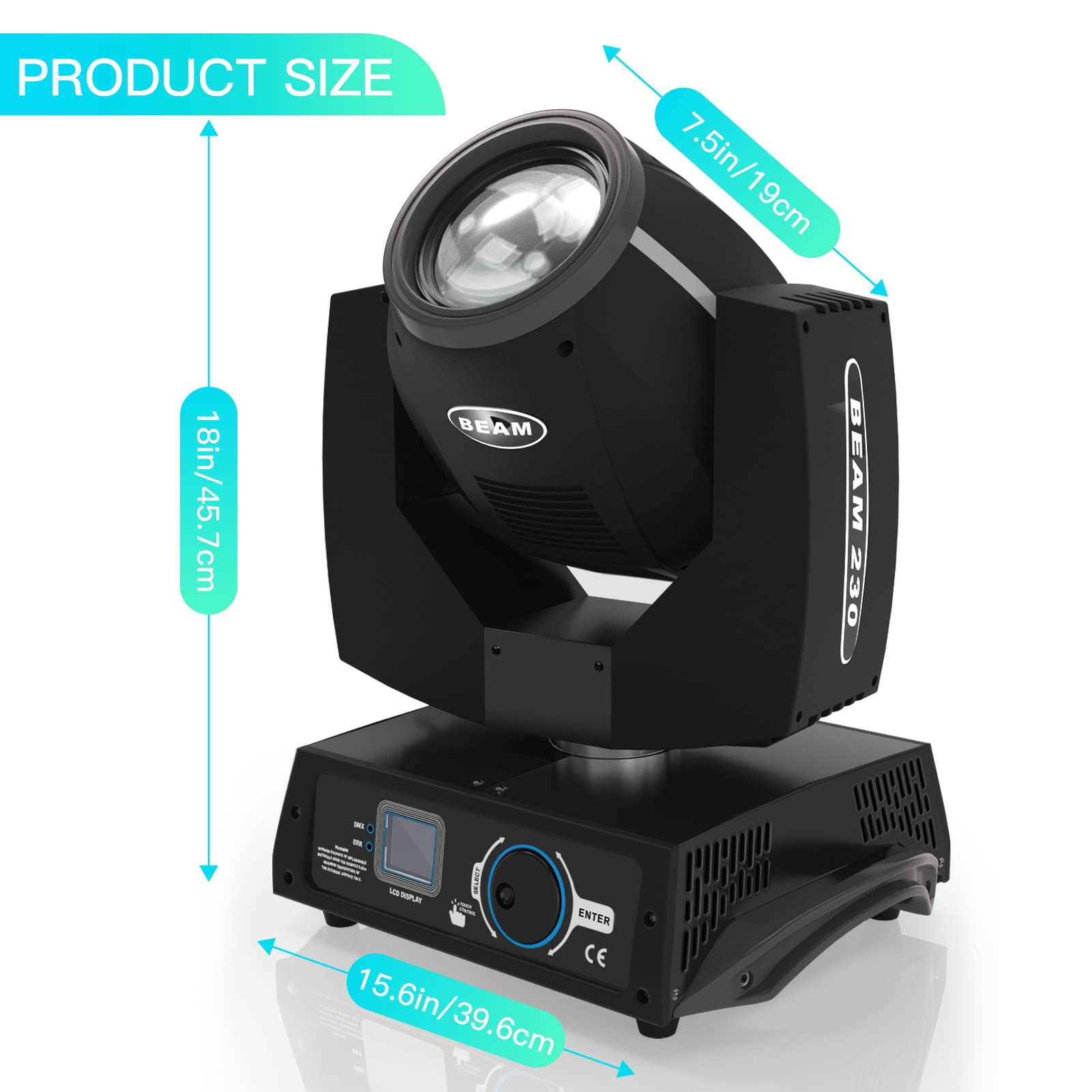 Cabeza Movil LED 230W Luces Discoteca17 Gobos 14 Colores Luces de Fiesta DMX512 Luces Iluminación del Escenario Fiesta Navideña Bar Club (2pcs)