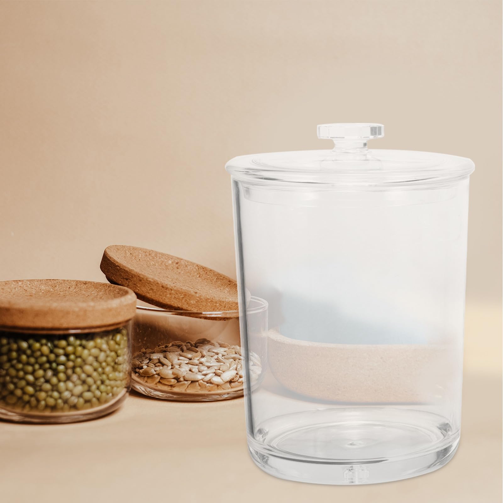 Juego de 3 Frascos Transparentes para Almacenamiento de Alimentos Tapa Hermética, Capacidad 1000ml, 750ml y 350ml, Ideales para Cocina y Organización