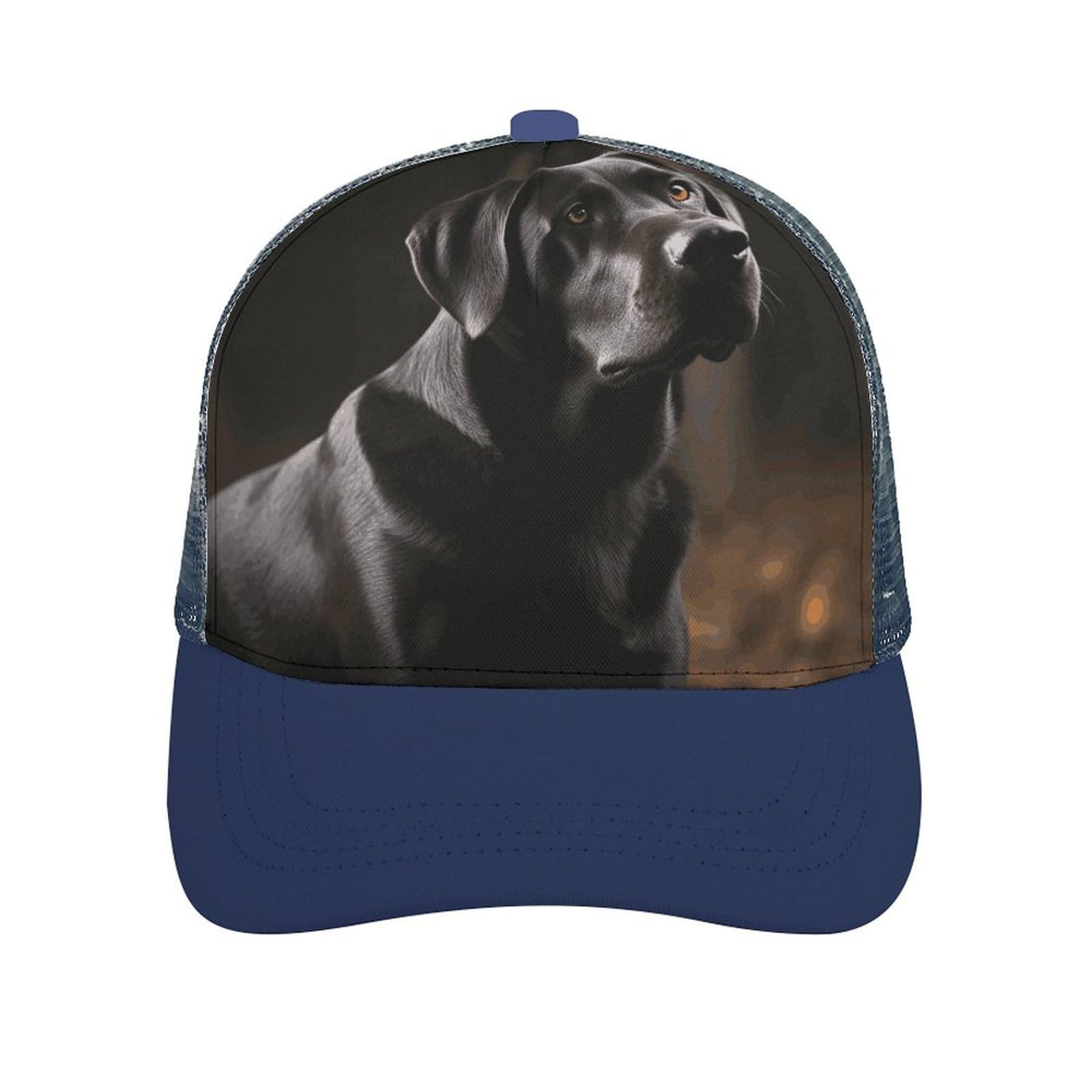 Black Labrador Trucker Hat Baseball Cap Hat Golf CapHat for Running Fishing Gym Workout Hat Fender Cap, Blue-style, One size