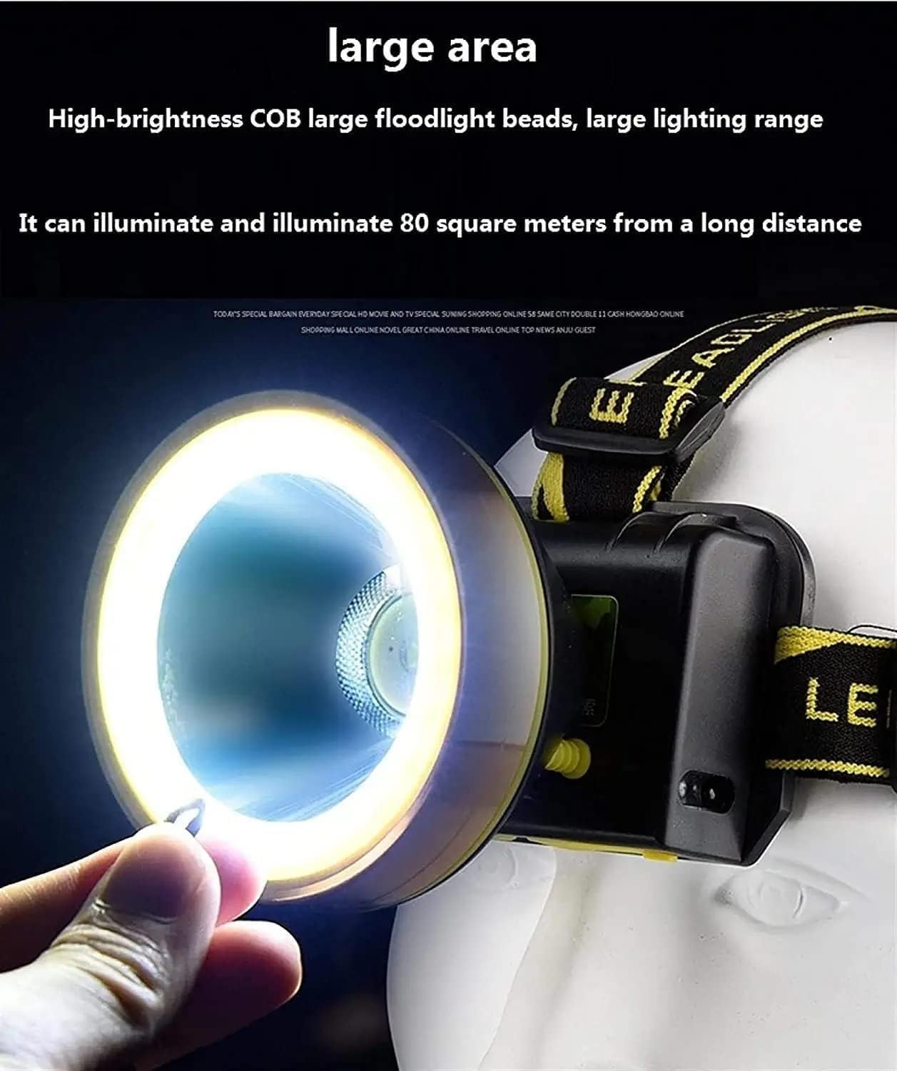 BArobo Torcia Frontale a LED Ricaricabile, Lampada Frontale con sensore di Movimento, Impermeabile, LED Bianco Brillante e Luce Blu for Corsa, Campeggio, Escursionismo e Altro, la Scelta Ideale