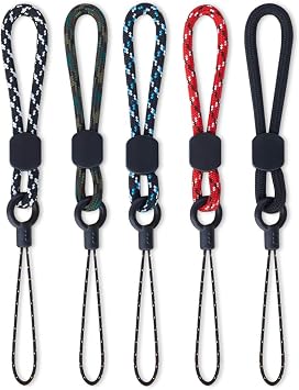 YOUOWO 5 Pack Finger Strap Ring Lanyards,Small Short Lanyard,For Phone Cases Keys USB ID Card Badge Keychain