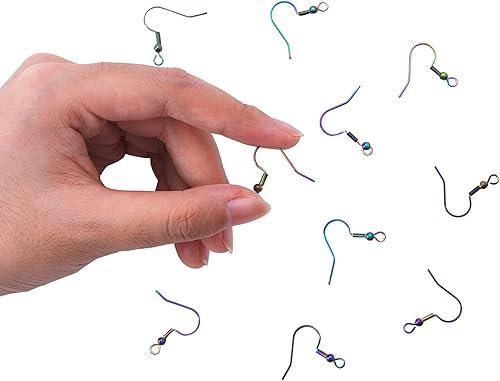 Vista 26 de Airssory 5 pares de aretes ovalados de latón chapado en oro de 18 quilates de 0.689 x 0.512 in para mujer, aretes para hacer joyas