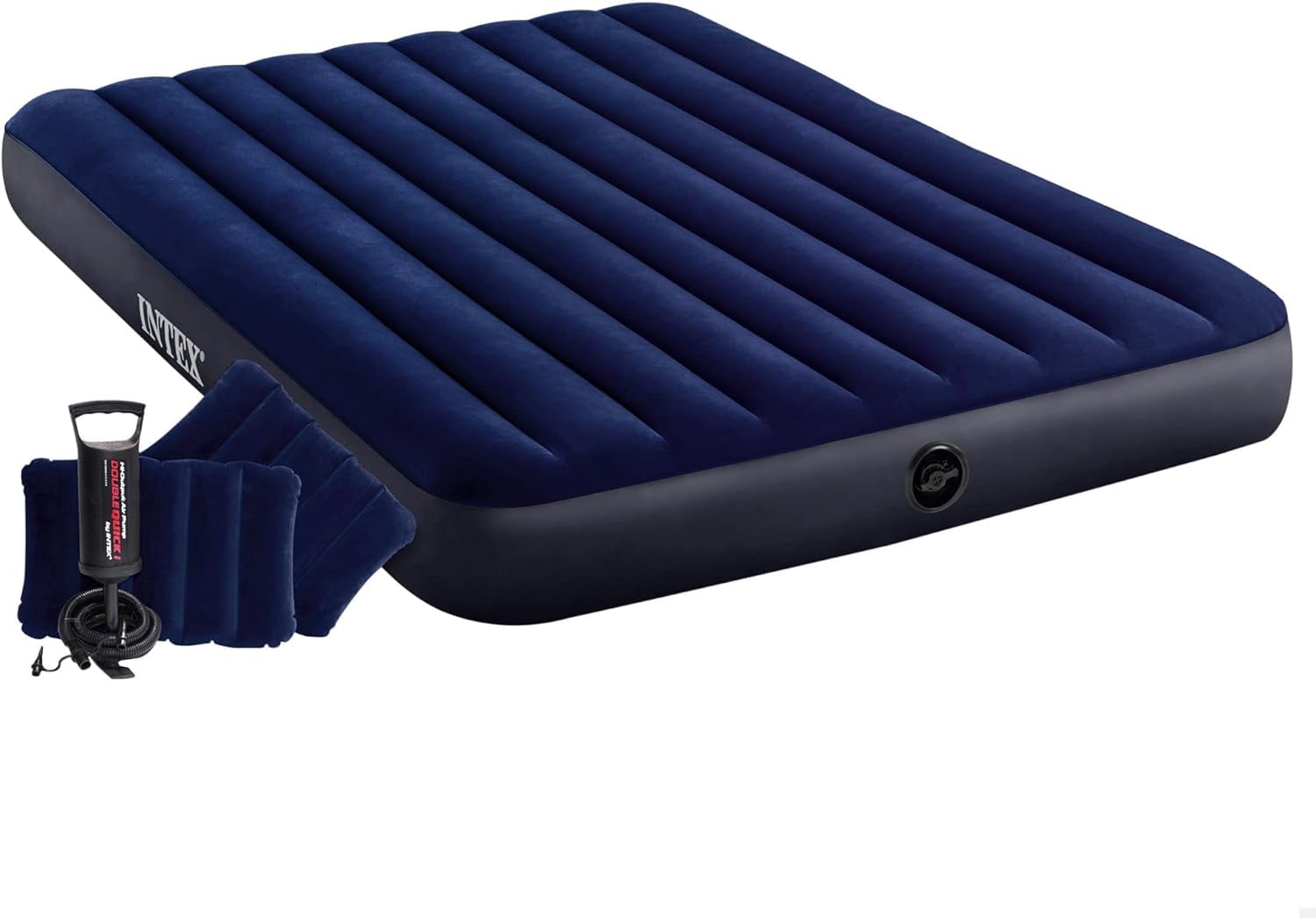 Intex 64765 Matelas Gonflable, Multicolore, 152 x 203 cm & 64102 - Matelas Gonflable Single High - 2 Pers