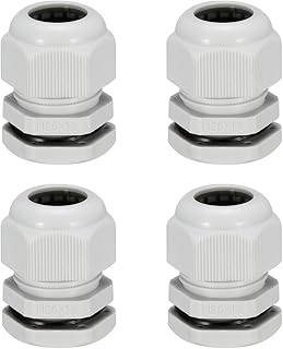 uxcell 4Pcs M25 Cable Gland Waterproof Connector Plastic Wire Glands Joints White for 9mm-17mm Dia Wires