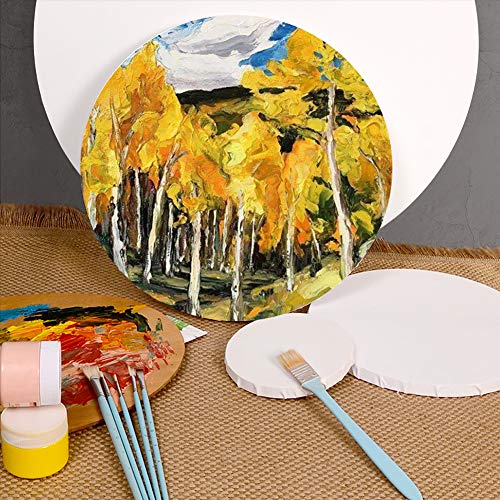 Round Canvas Panels Multi-Pack,5 Pack 12In Stretched Boards Black Canvas For Acrylic, Oil, Gouache, Tempera Paints & Wet Art Media #TOP6
