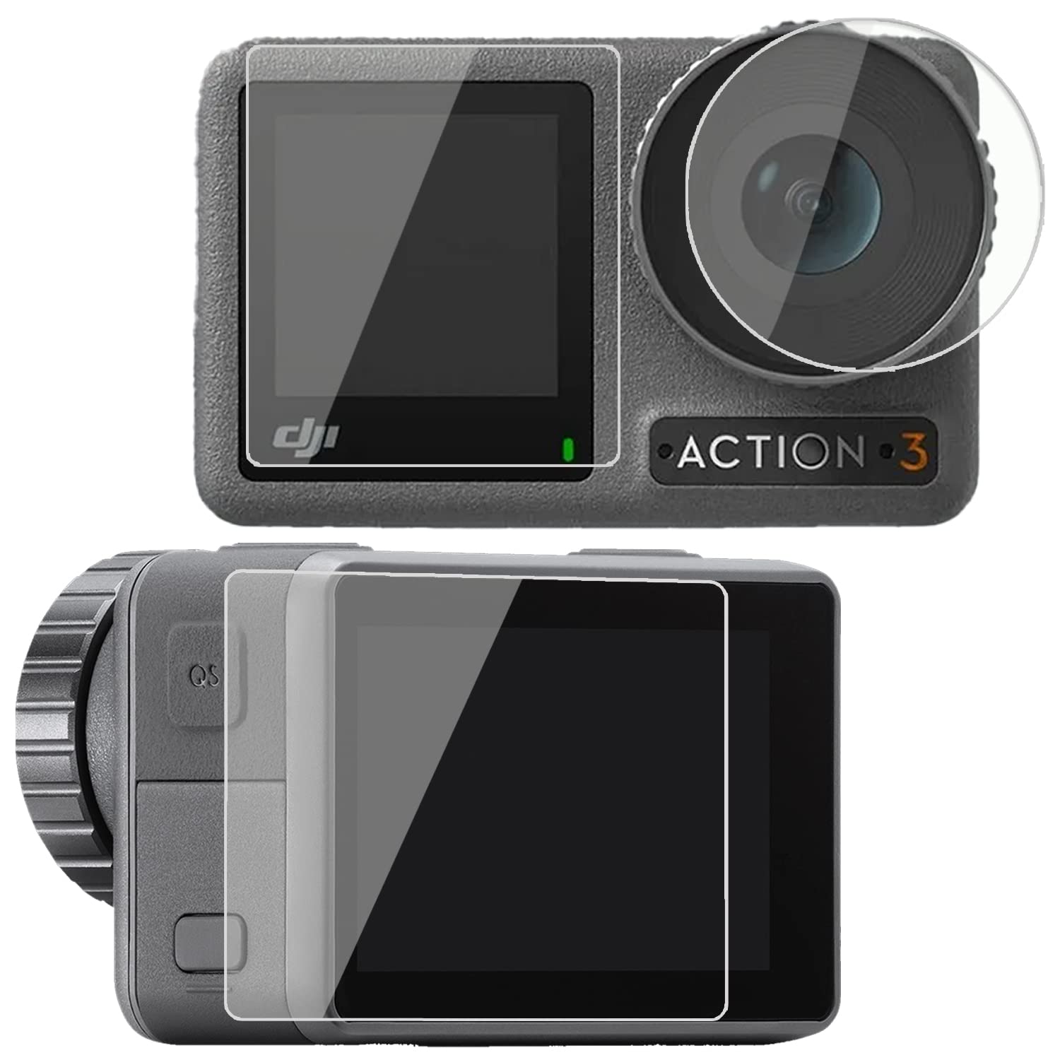 Tough Lee 3 in 1 Tempered Glass Screen Guard Protector For DJI Osmo Action 3 / Action 4 DSLR Camera with Full Screen Coverage & Easy Installation Kit; (Pack of 1) (B0BQRQMT9F) Amazon Price History, Amazon Price Tracker