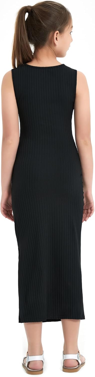 EXARUS Girls Bodycon Maxi Dress Tween Long Sleeve/Short Sleeve/Sleeveless/Spaghetti Strap Fitted Casual Formal Dresses - Image 5