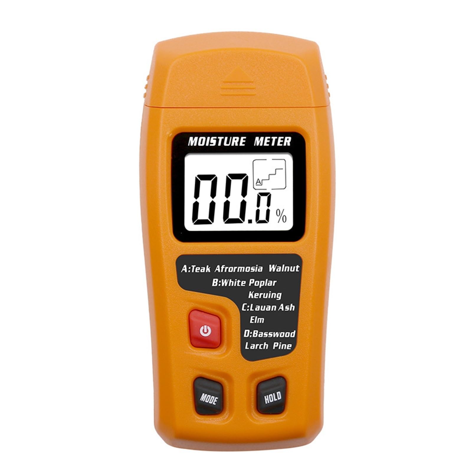 Mnmioio One Color Digital Moisture Tester, Orange 0-99.9% Two Pins Digital Wood Moisture Meter Humidity Tester Hygrometer Timber Damp Detector Large Lcd Display
