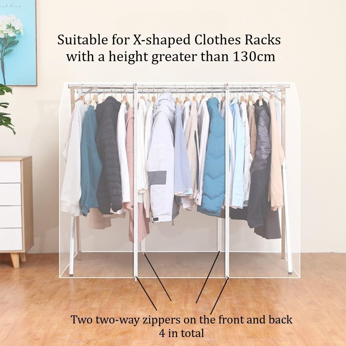 Cubre Polvo para Ropa, Bolsas para Ropa，Protector De Ropa Colgante，Protector de Ropa，Fundas Protectoras para Trajes，Fabricada en PEVA, Resistente Al Polvo Y Al Agua B,200cm
