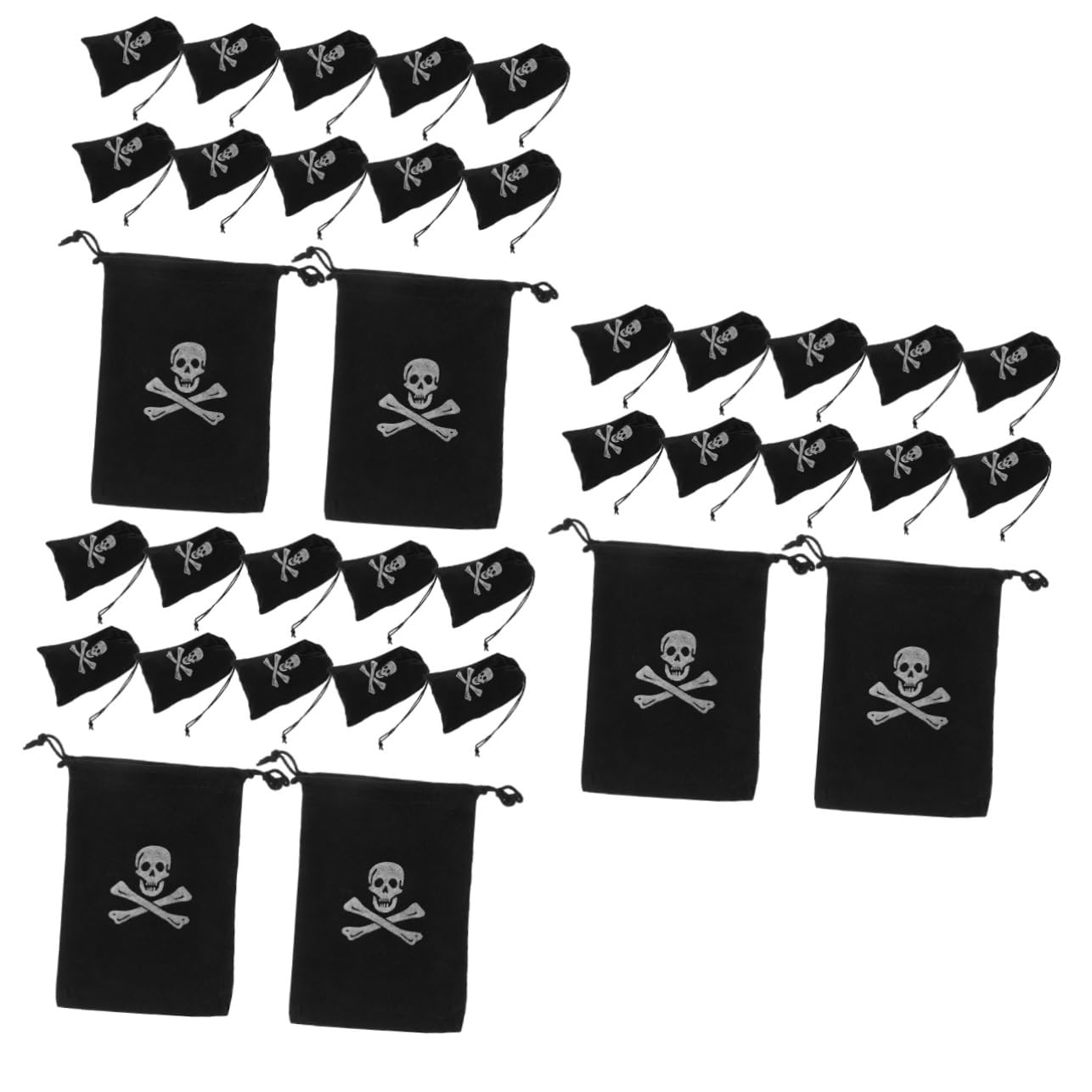 GLEAVI 36stücke Kordelzugbeutel Mit Piratenschädel Halloween Aufbewahrungstaschen Für Kindergeburtstag Partys Und