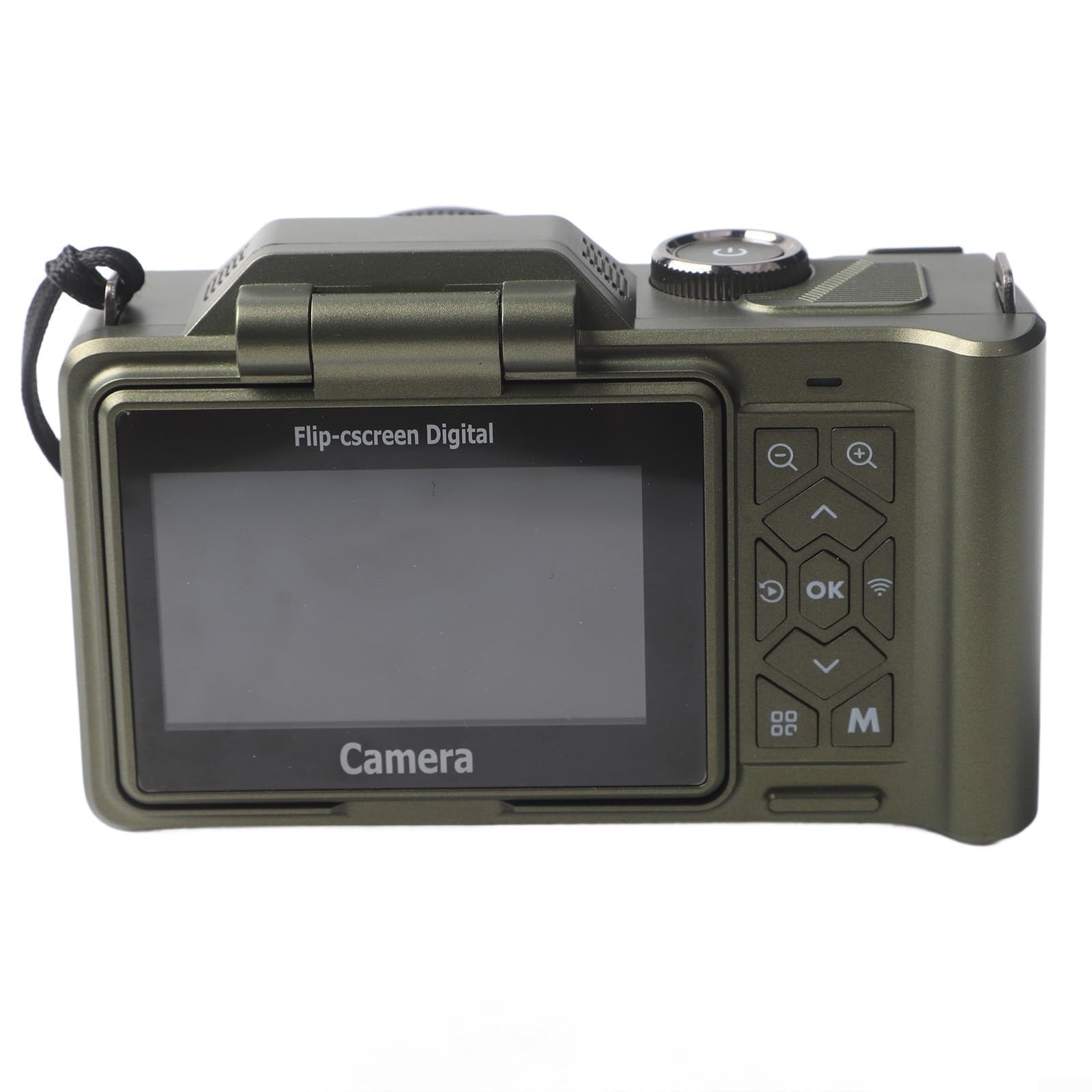 Fotocamera digitale 4K con sensore da 64 MP e zoom 18x, videocorder HD con schermo flip da 3 pollici con WiFi per fotografia, vlogging, viaggi, bianco (verde)