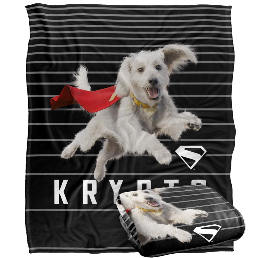 LOGOVISION Superman 2025 Krypto Lines Silky Touch Super Soft Throw Blanket, 152 x 127 cm