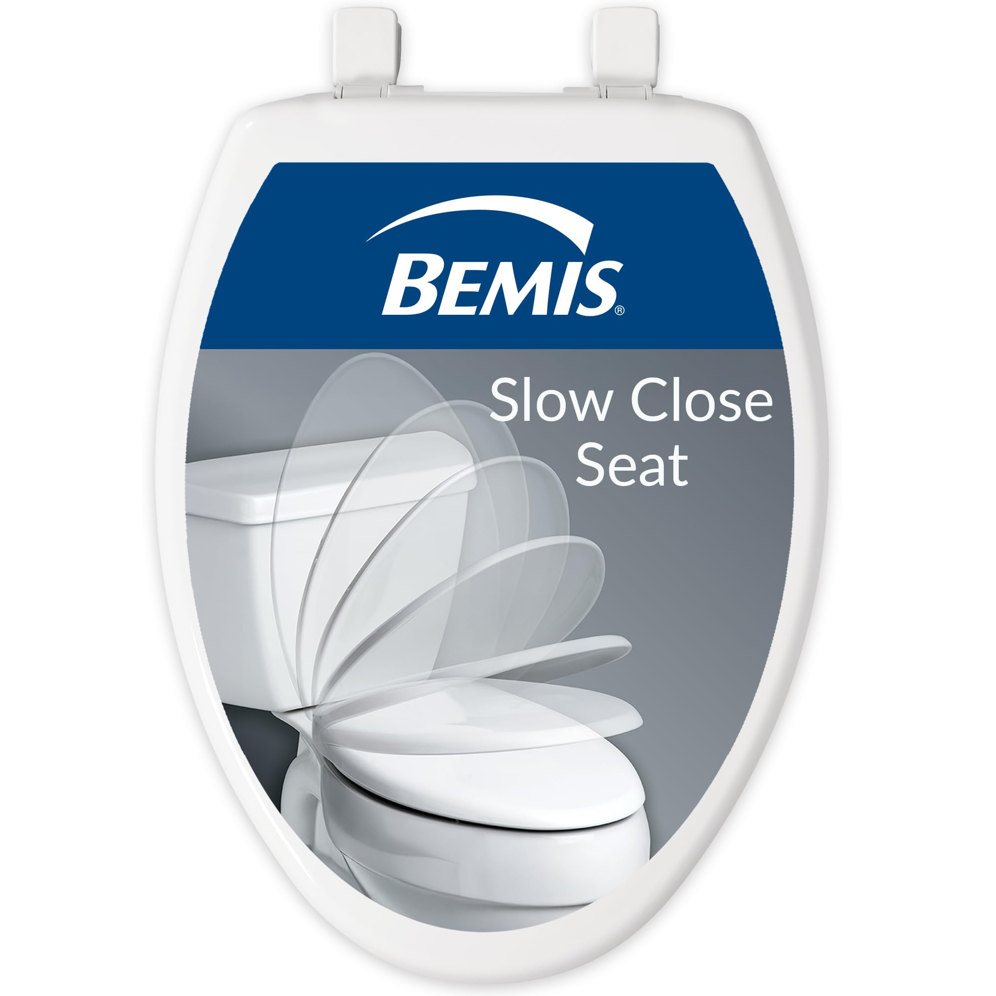 Bemis 7300SLEC 000 El Asiento de Inodoro se Cierra Lentamente y se Quita fácilmente para Limpiar, Blanco, 1 Pack Elongated