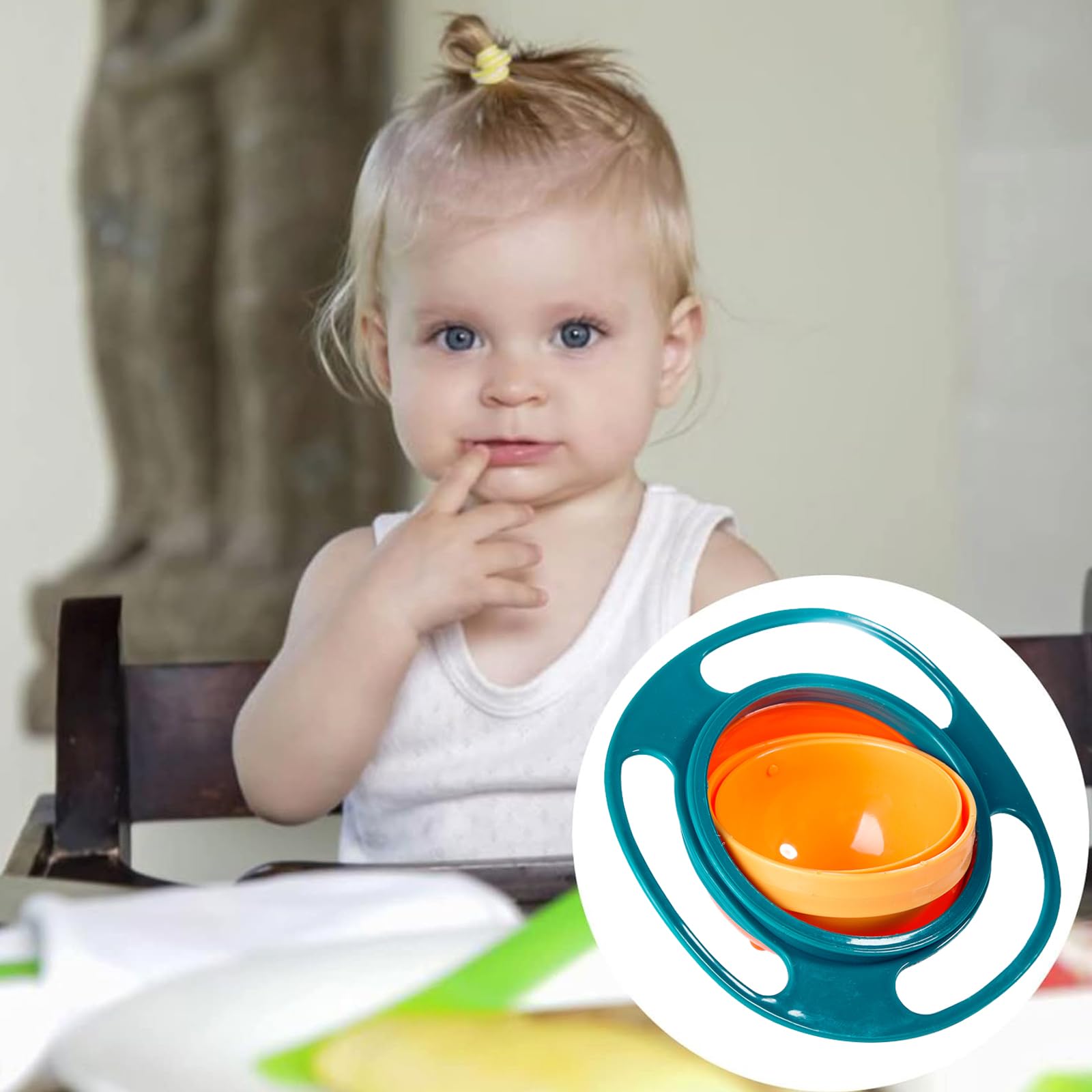 Lumiscent Baby Spill Bowl, Anti Spill Rotating Toddler Bowl, Magic Bowl, Baby Spill Proof Bowls, 360 Degree Rotate Spill-Proof Bowl Toddler Bowls For Kids, Boys, Girls