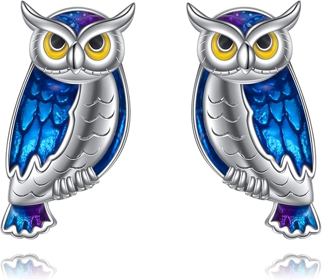 Cat/Bee/Eagle/Dragonfly/Owl/Turtle Stud Earrings Sterling Silver Cute Stud Earrings Jewellery Gifts for Women Girls
