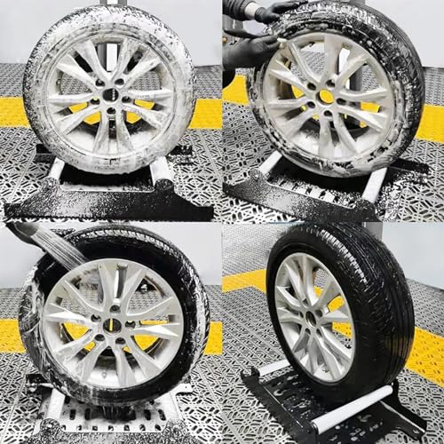 Soporte de limpieza de ruedas: herramienta rodante duradera para detalles eficientes del coche y lavado giratorio
