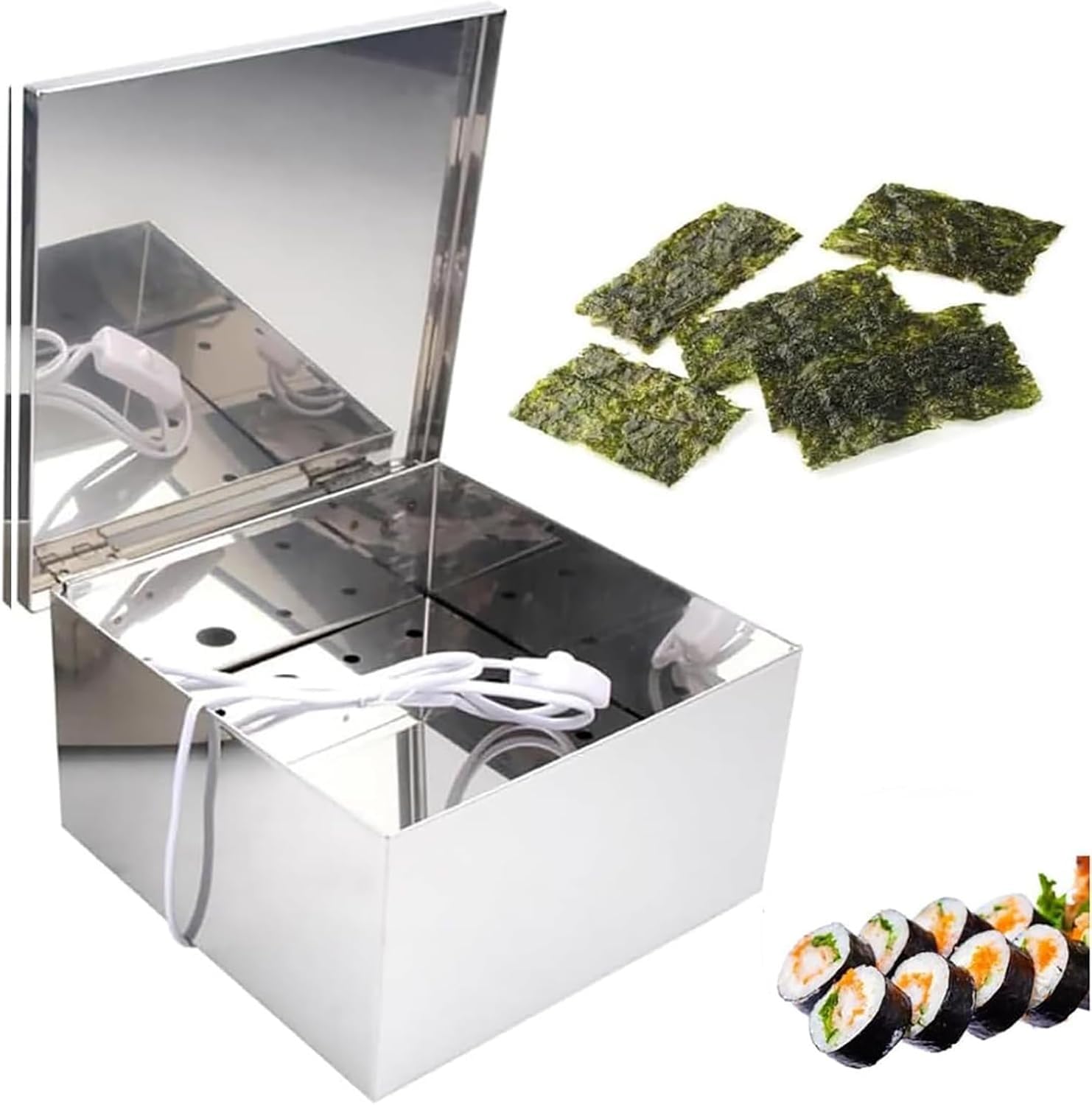 Caja de secado de algas marinas, secador de algas marinas de sushi de acero inoxidable, caja de secado a prueba de humedad for horno de cocina profesional, temperatura ajustable, for restaurantes de s