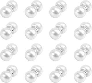 16 Pairs Magnetic Veil Weights, Double-Sided Pearl Bride Veil Weights Elegant Bridal Accessories Wedding Essentials (White)