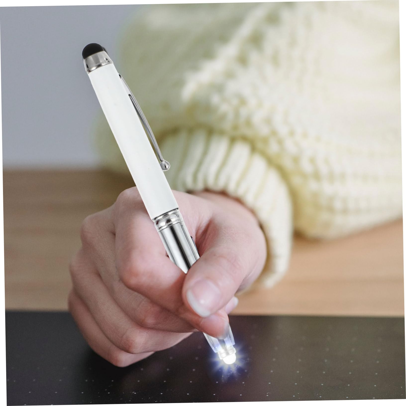 OSALADI 10pezzi Stylus Capacitivo Con Torcia Led Da Metallo Per Tablet e Smartphone Pennini Tattile Per Scrittura Disegno e Gioco Compatibile Con Dispositivi
