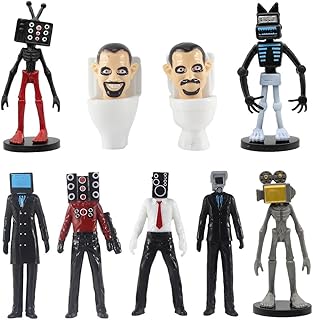 HIULLEN Skibidi Toilet Toy Figures Set, 9PCS Skibidi Toilet Action Figures, Skibidi Battle Action Figures, Collectible Anime Figures Fun Stuff for Kids Who Love Anime And Adventure