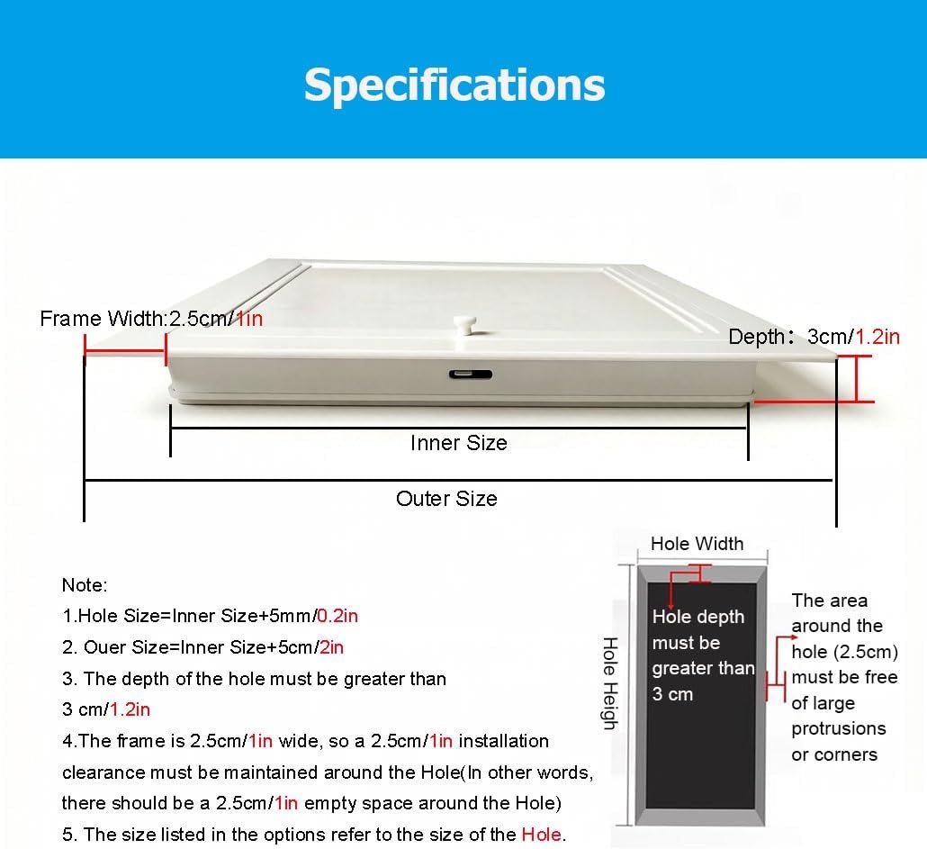 5-24" Access Panel for Drywall, Walls/Ceilings Service Door with Handle, Maintenance Hatch Access Box for Plumbing, Attic Access Panel for Kitchen & Bathroom(7x11in/18x28cm)