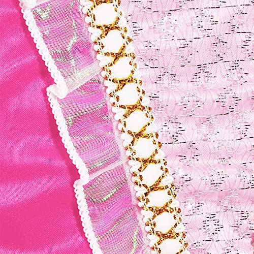 Mooedcoe Pink Princess Dresses For Girls Toddler Costume Dress Up With Accessories Cosplay Party For Kid 2-8 Years Old #TOP5